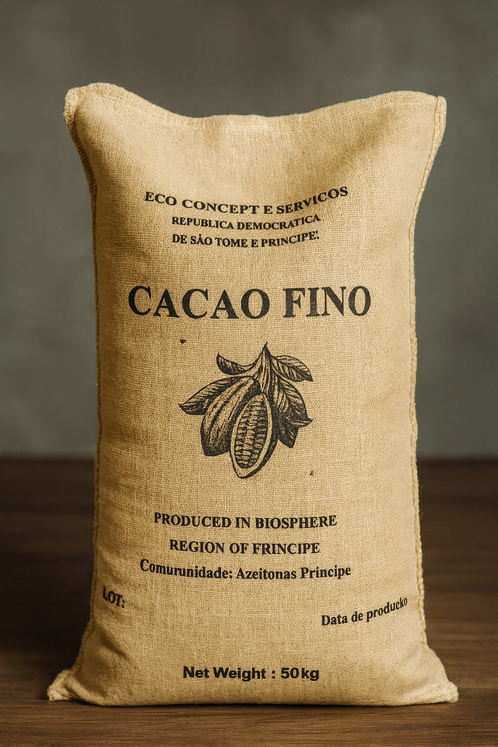 50kg jute bag of Cacao Fino from São Tomé & Príncipe